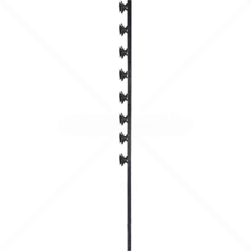 Nemtek Fence Pole - 8Line Square Tube Straight Black Shield Insulator