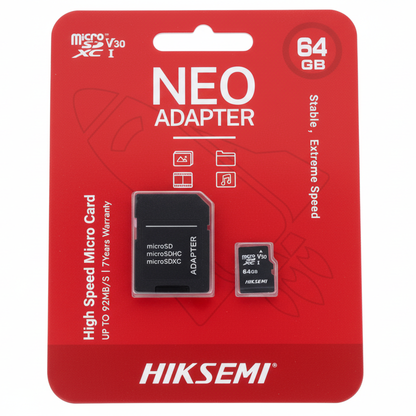 HikSemi 64GB Micro SD Card + Adaptor