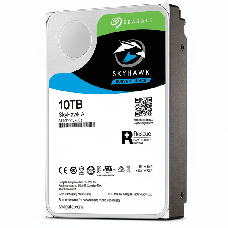 SEAGATE 10TB HDD Surveillance Storage SkyHawk AI Drive 3.5 Size SATA