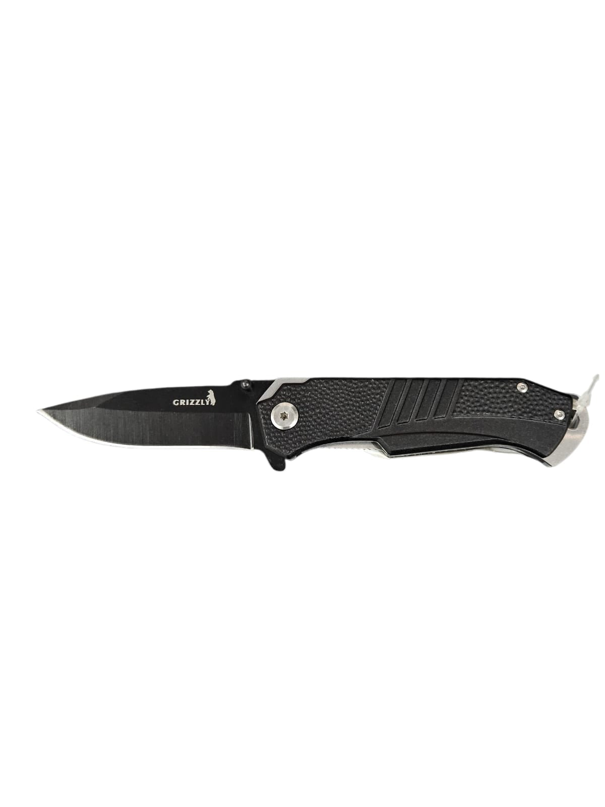 Grizzly Folding Knife Black Aluminum Handle