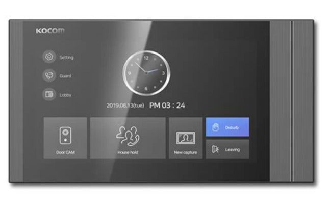 Kocom Hands Free Video Intercom 7" Video Monitor Black
