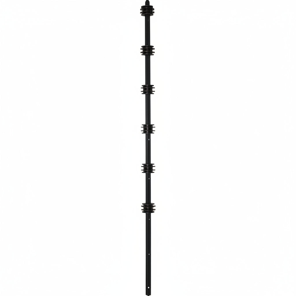 Nemtek Fence Pole - 6Line Round Black
