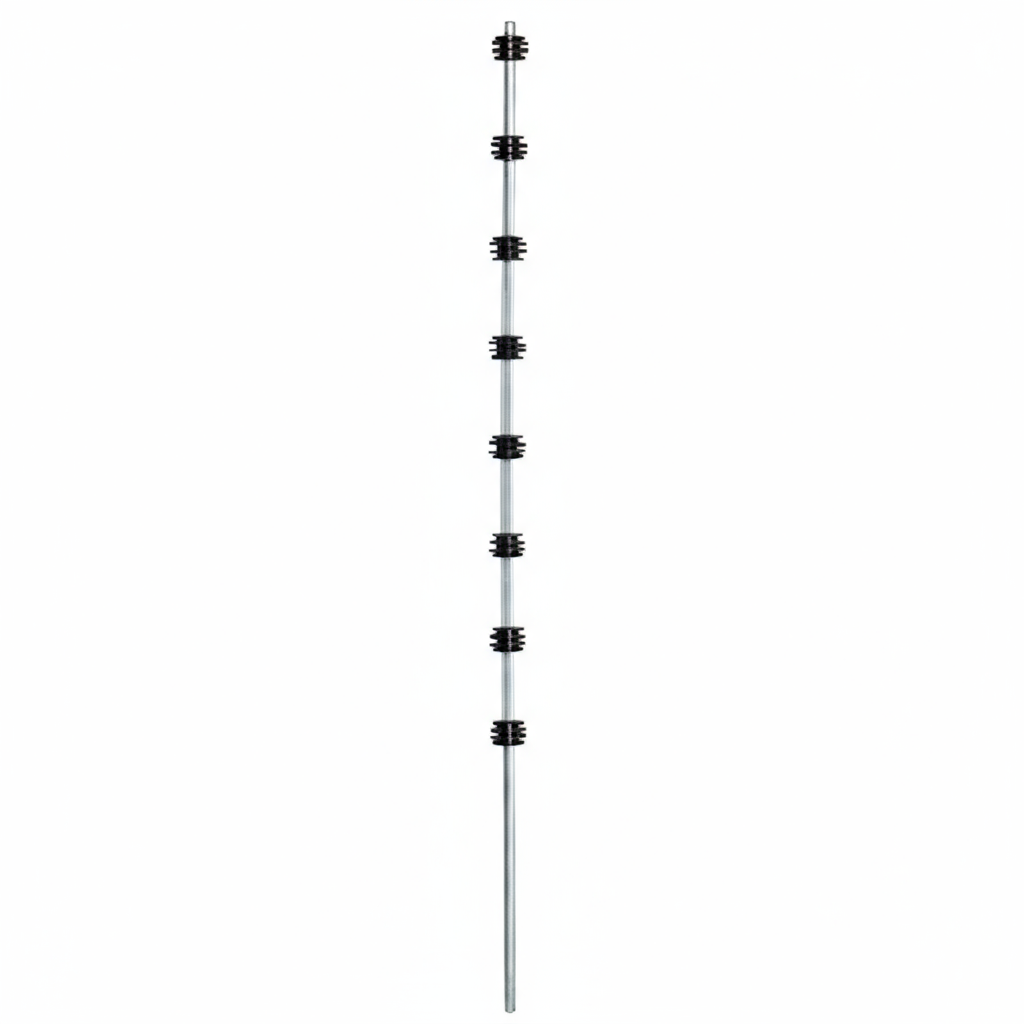 Nemtek Fence Pole - 8Line Round Bar Galvanised PC BB