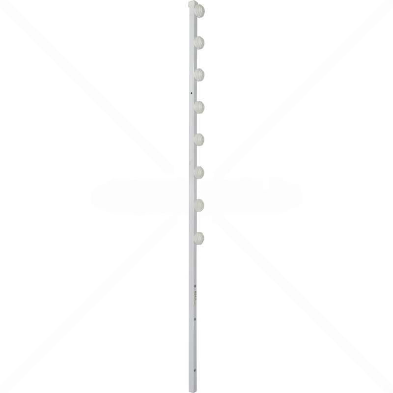 Nemtek Fence Pole - 8Line Square Tube Straight White