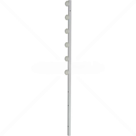 Nemtek Fence Pole - 6Line Square Tube Straight White