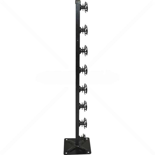 Nemtek Fence Pole 8 Line Square Tube + Base Shield Black
