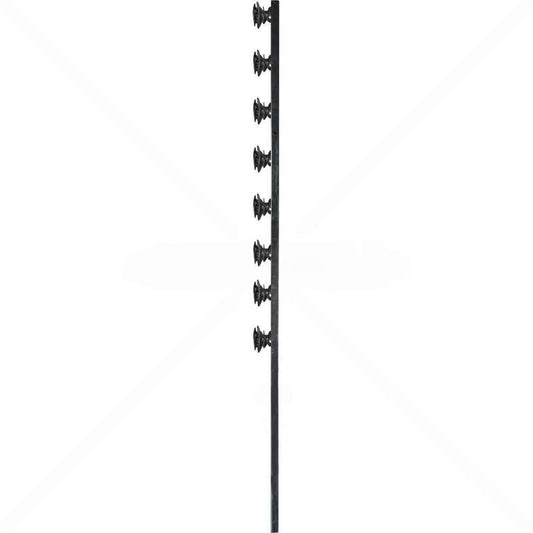 Nemtek Fence Pole - 8Line Square Tube Straight Black Shield Insulator