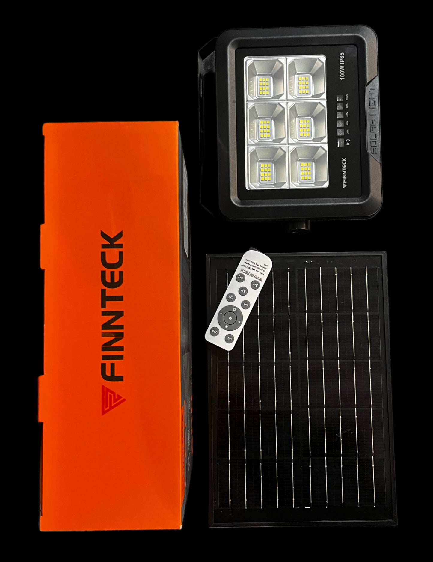 FINNTECK LED - 100W - 400lm Solar Flood light Set