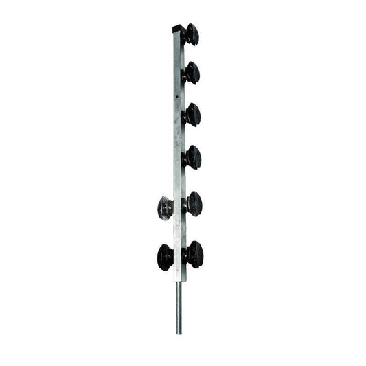 Nemtek Fence Pole - 6Line SQT Black Jurassic Galv Angled Powder Coa