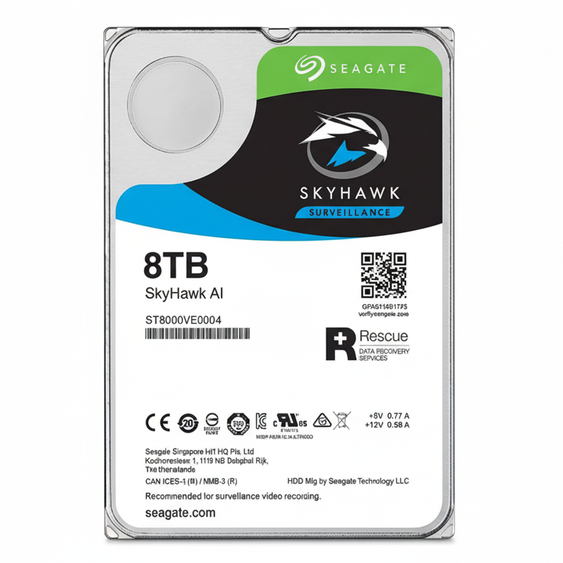 SEAGATE 8TB HDD Surveillance Storage SkyHawk AI Drive 3.5 Size SATA