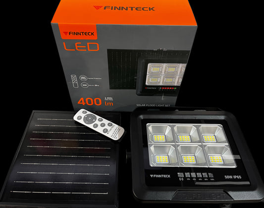 FINNTECK LED - 50W - 400lm Solar Flood light Set