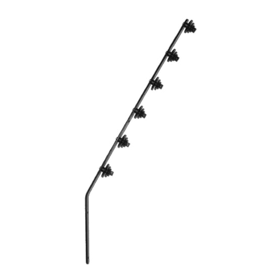 Fence Pole 5Line Flat Bar Angle Black