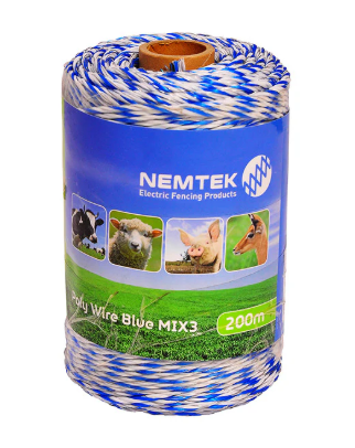 Nemtek Agri Poly Wire - Blue MIX3 - 200m