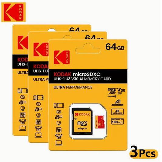 3pcs KODAK Micro SD Card 64GB