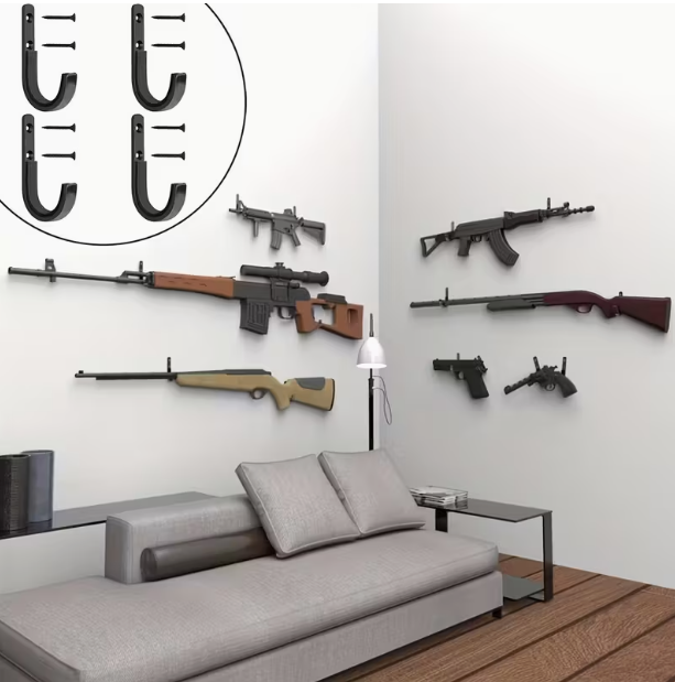 2/4/8pcs Wall-mounted Gun Rack Hook, Used for Storing Rifles, Shotguns and Bows