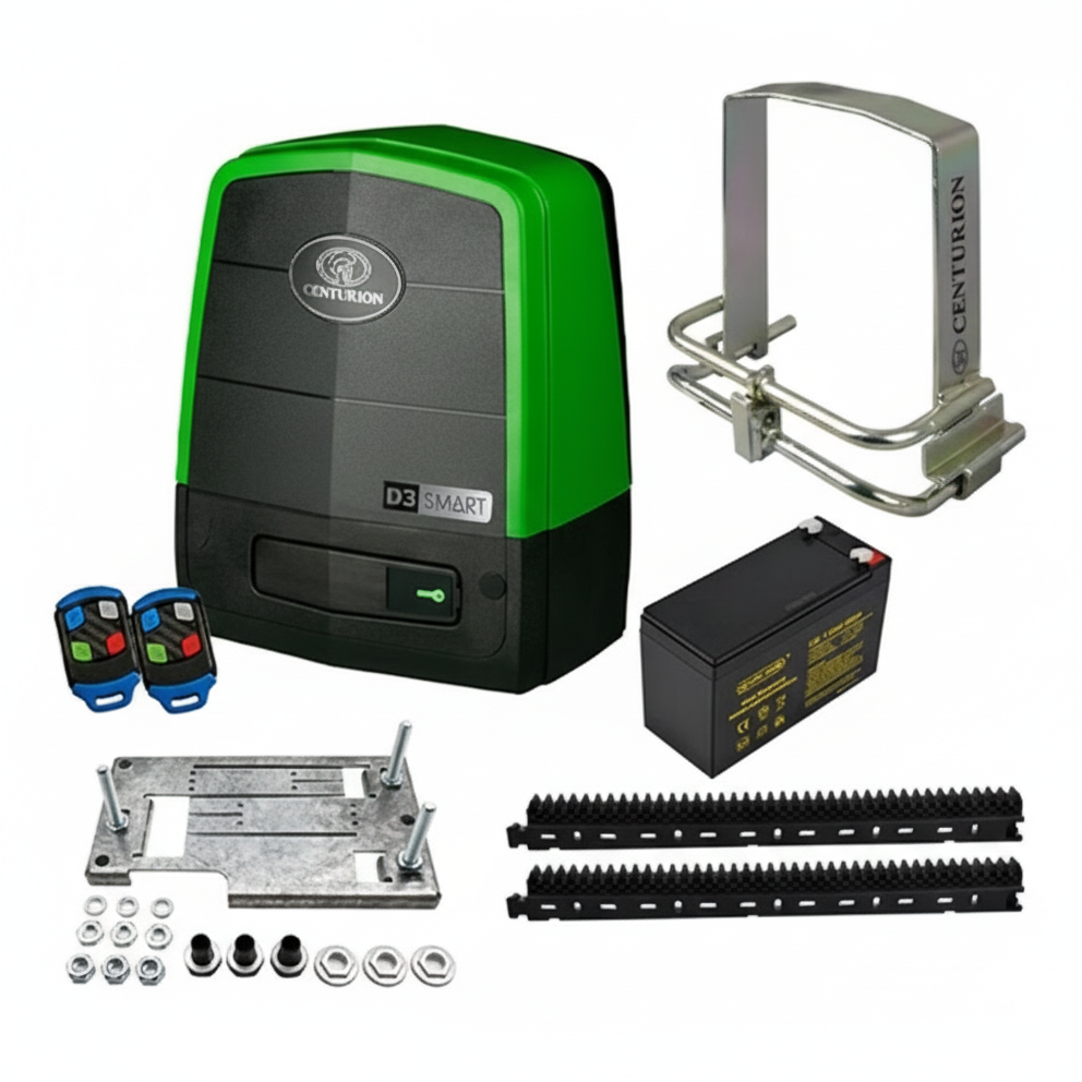 Centurion Gate Motor Full Kit D3 SMART Incl Base Rack Anti-Theft Bracket