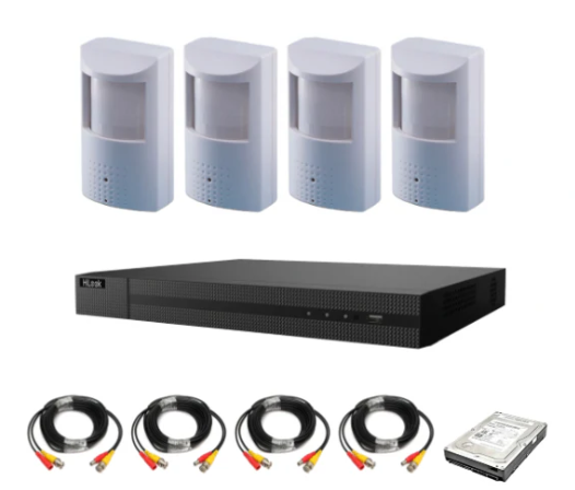 Spy / Nanny Camera system, includes 4 hidden PIR camera's with internet viewing