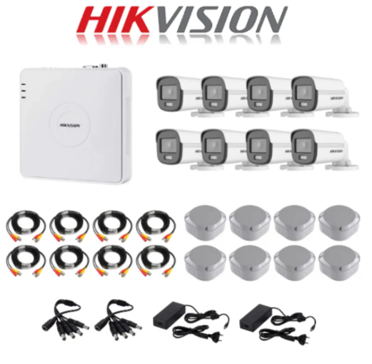 Hikvision 1080P COLORVU 8 Channel DVR & 8 Bullet Cameras DIY CCTV KIT
