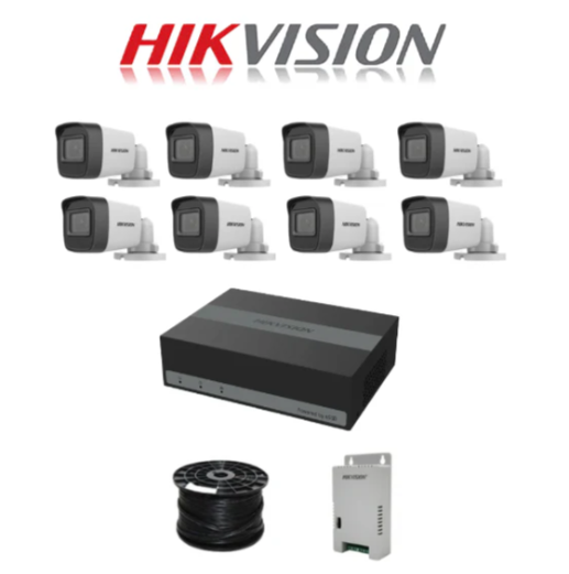 HikVision 8 Ch Turbo HD Kit - NEW 8ch eDVR - 8 x HD1080P Camera - 20M Night vision - 480GB - 100m Cable