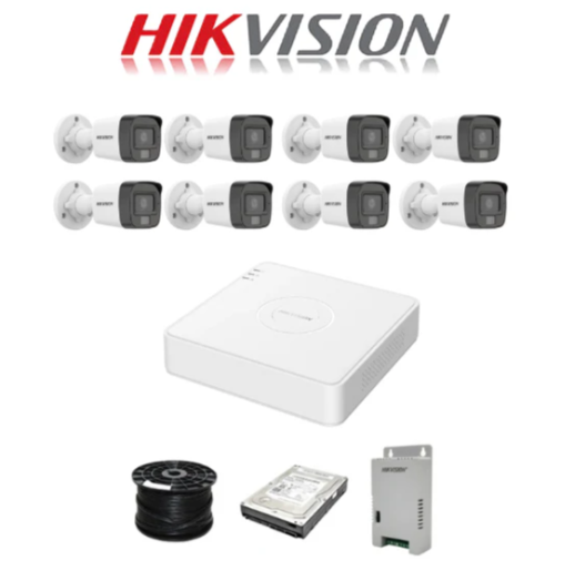 Hikvision Smart Hybrid Light 8 Channel System with 2MP **AUDIO** Cameras