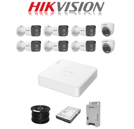 Hikvision Smart Hybrid Light 8 Channel System with 2MP **AUDIO** Cameras