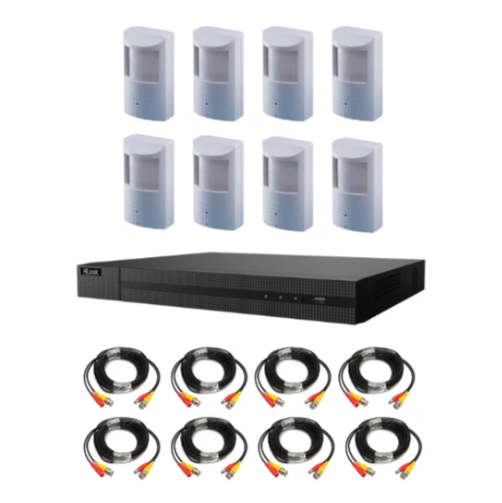 Spy / Nanny Camera system, includes 8 hidden PIR camera's with internet viewing
