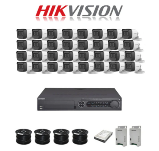 HikVision 32 Ch Turbo HD Kit - Embedded DVR - 32 x HD1080P Camera - 2TB HD - 400m Cable