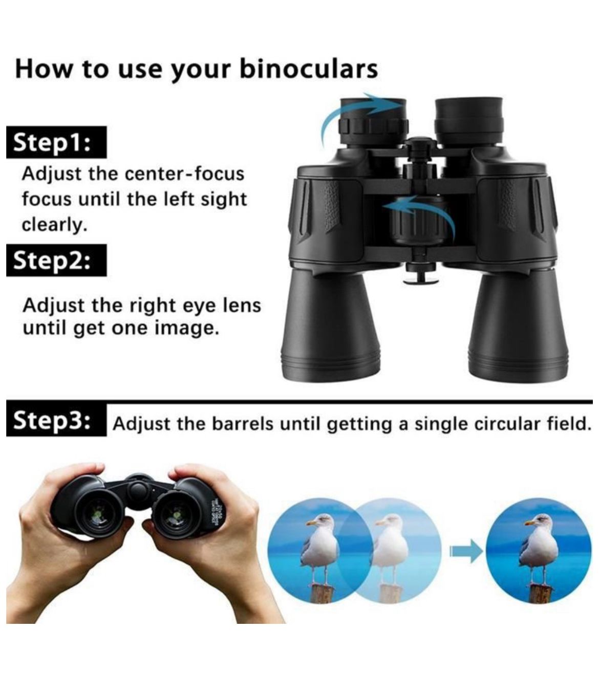 Mix Box 8x40 Hunting Binoculars with 125m/1000m Field of View