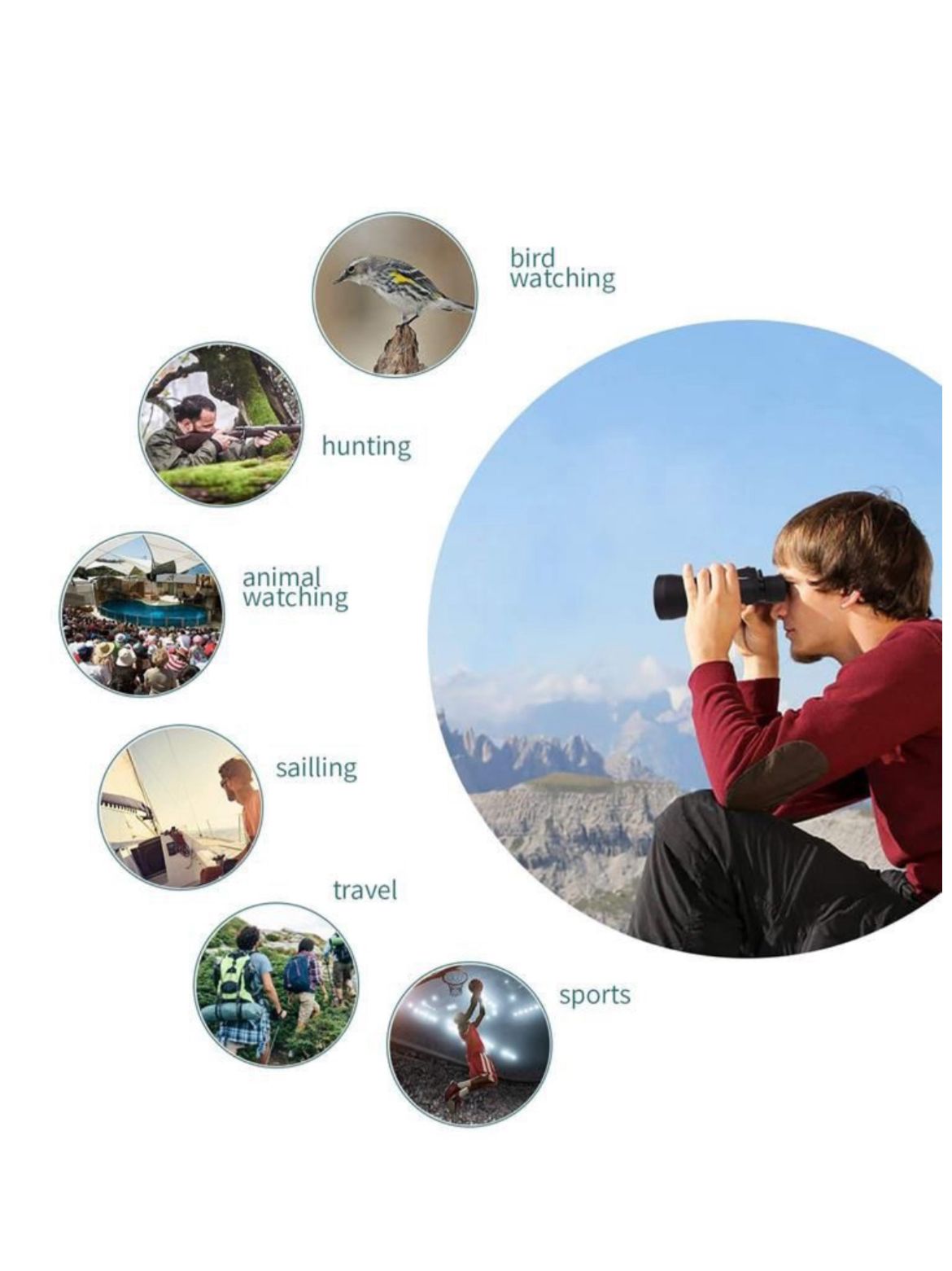 Mix Box 8x40 Hunting Binoculars with 125m/1000m Field of View