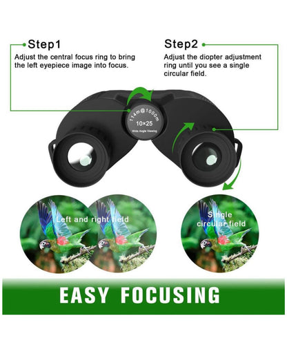 High-Powered 10x25 Binoculars – Perfect for Hunting & Hiking, 1000m Range