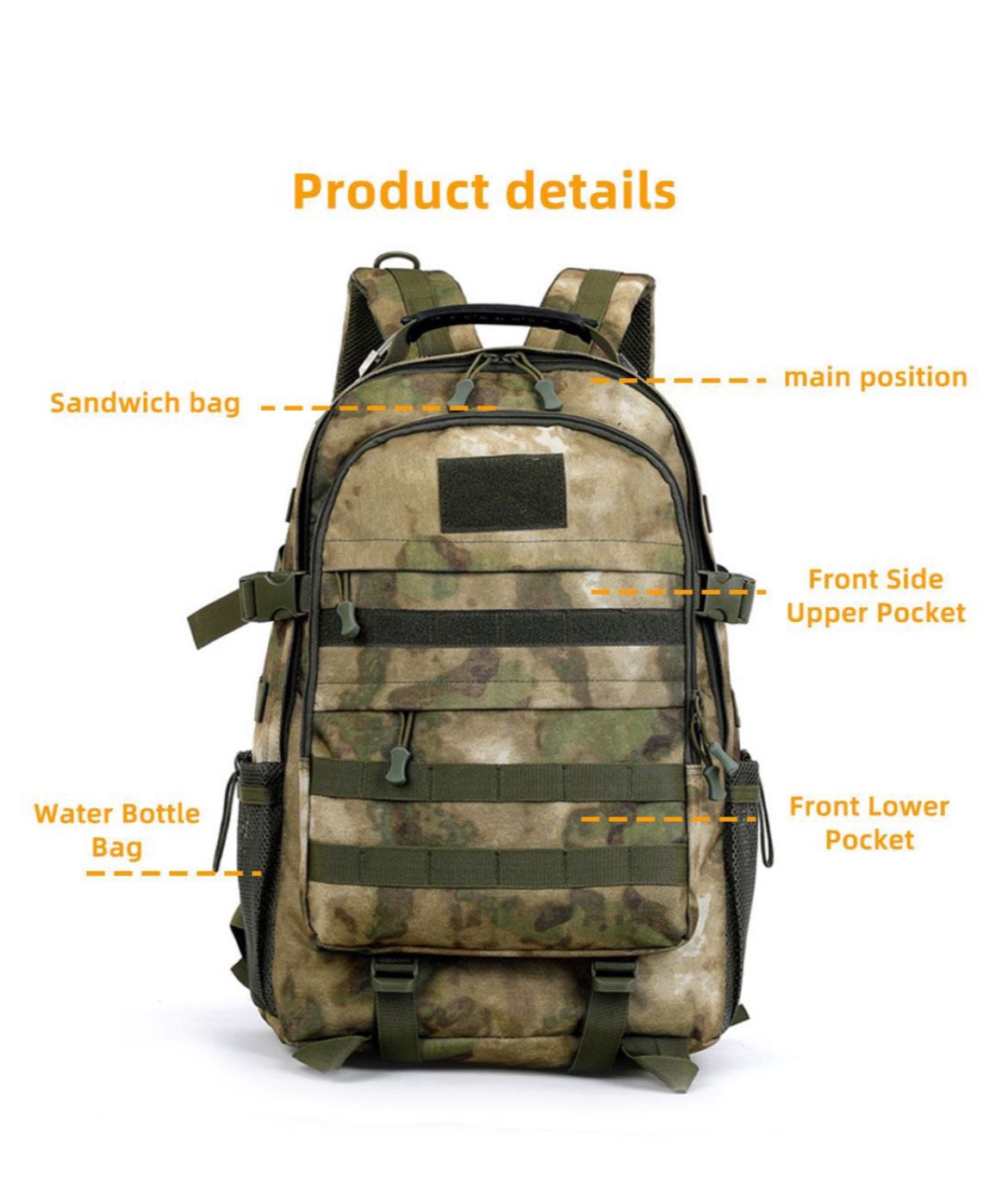 Outdoor Hiking & Camping Backpack with Molle System – Unisex