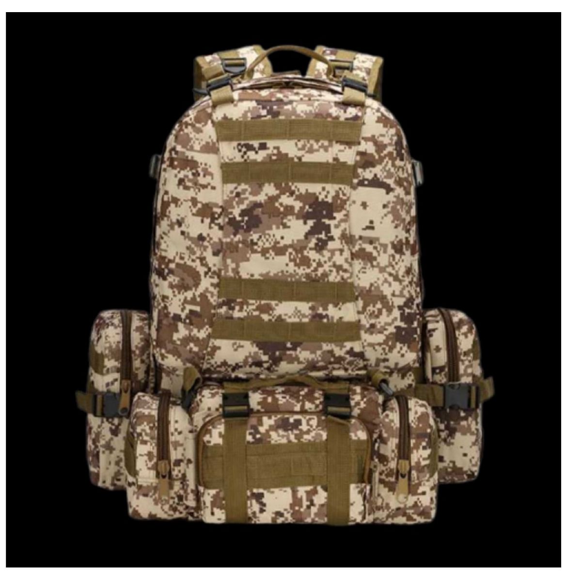 55L Tactical Backpack with 3 MOLLE Pouches