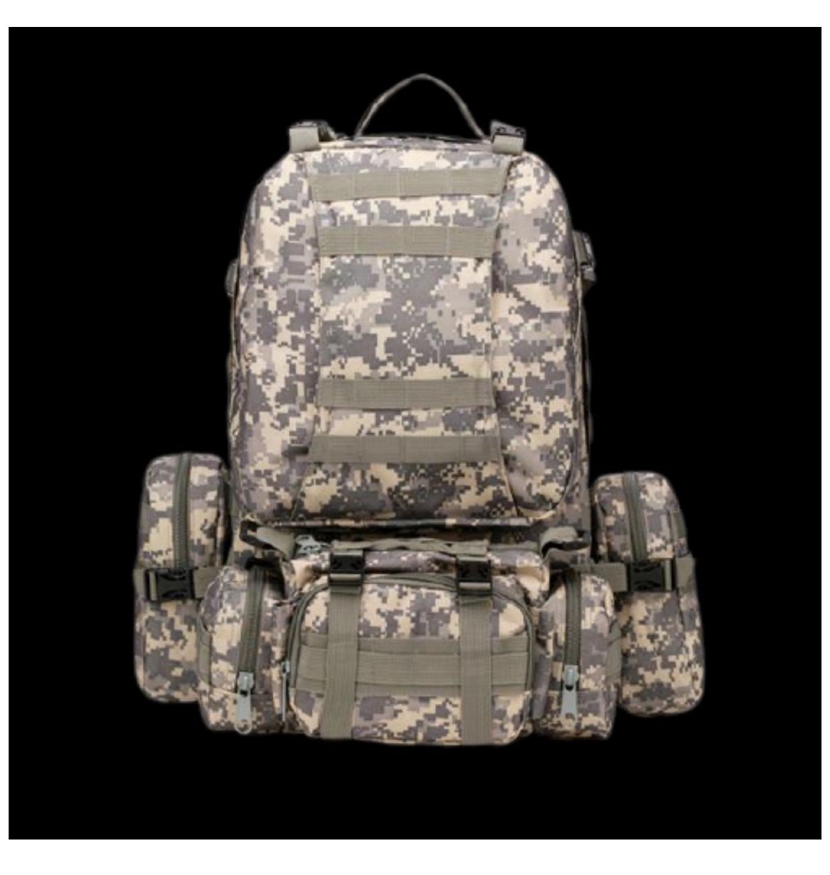 55L Tactical Backpack with 3 MOLLE Pouches
