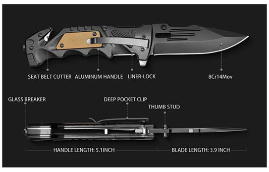All-in-One Survival Knife & Multi-Tool Card for Camping and Hunting