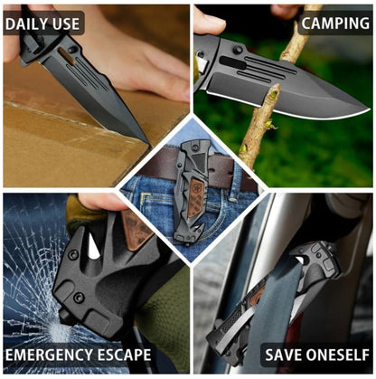 All-in-One Survival Knife & Multi-Tool Card for Camping and Hunting