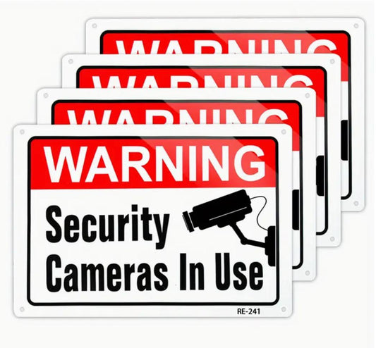 4pc Aluminum Video Surveillance SignS