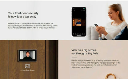 EZVIZ HP2 Wire-Free Peephole Door Viewer - 4.3" Display