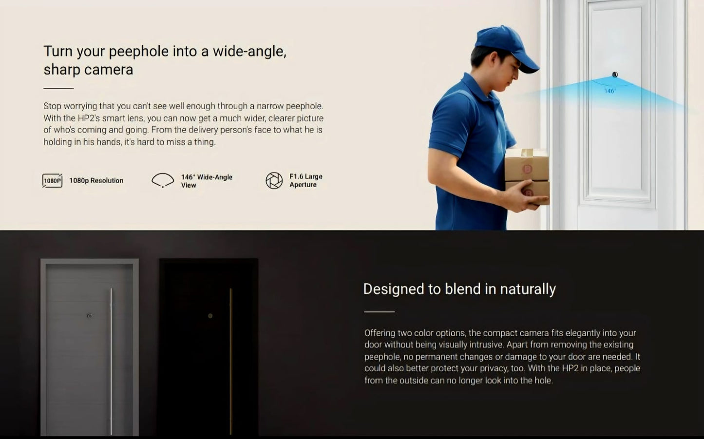 EZVIZ HP2 Wire-Free Peephole Door Viewer - 4.3" Display