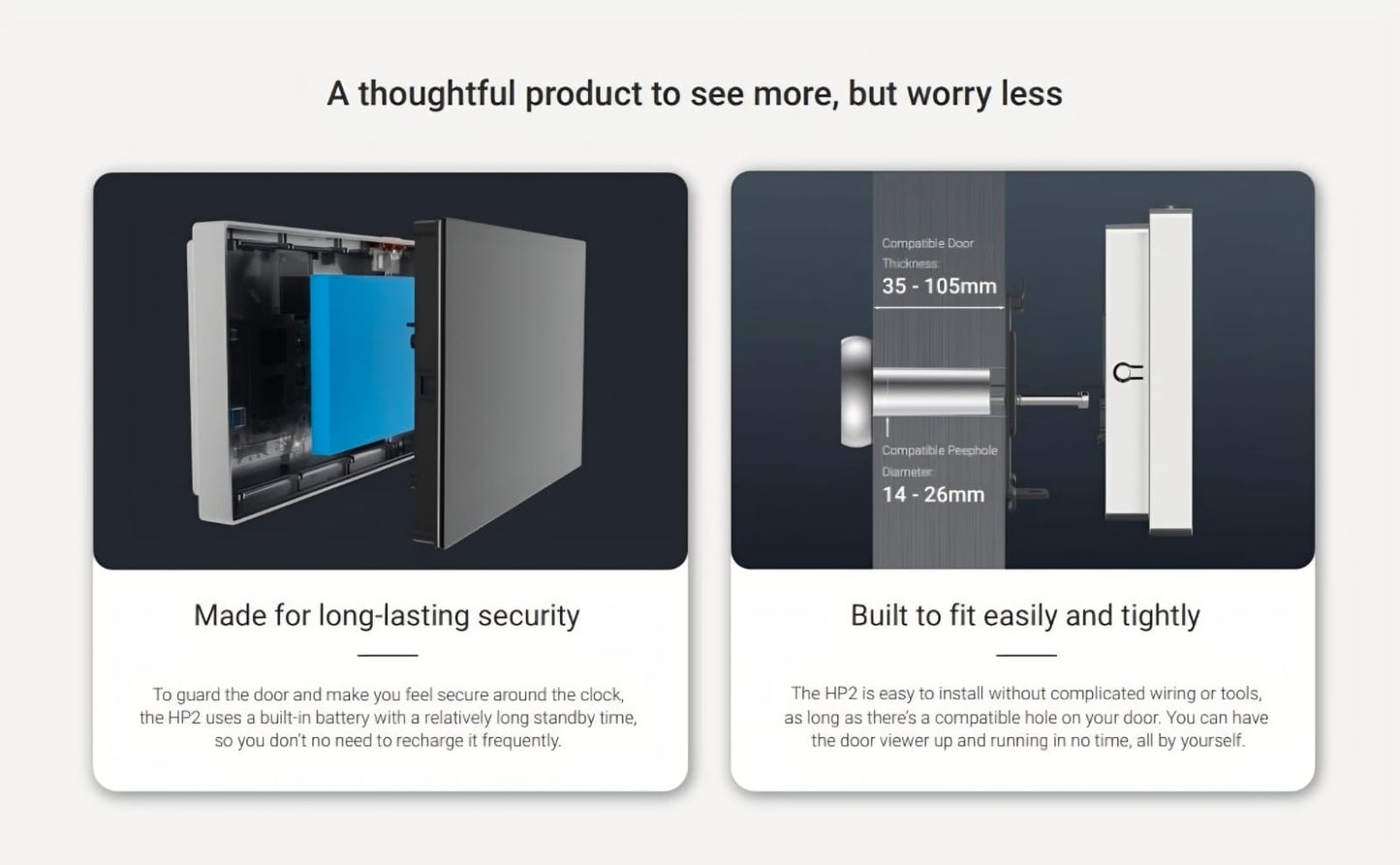 EZVIZ HP2 Wire-Free Peephole Door Viewer - 4.3" Display