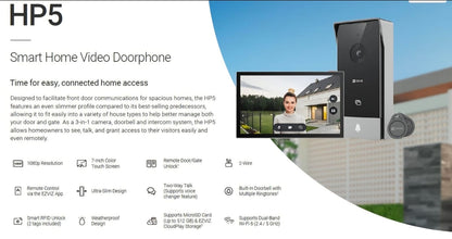 EZVIZ HP5 2MP Smart Home Video Doorphone Remote Door/Gate Unlock system