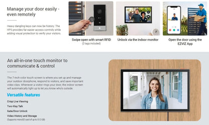 EZVIZ HP5 2MP Smart Home Video Doorphone Remote Door/Gate Unlock system