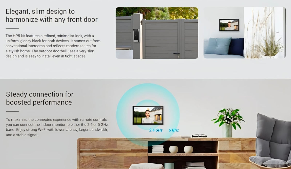 EZVIZ HP5 2MP Smart Home Video Doorphone Remote Door/Gate Unlock system