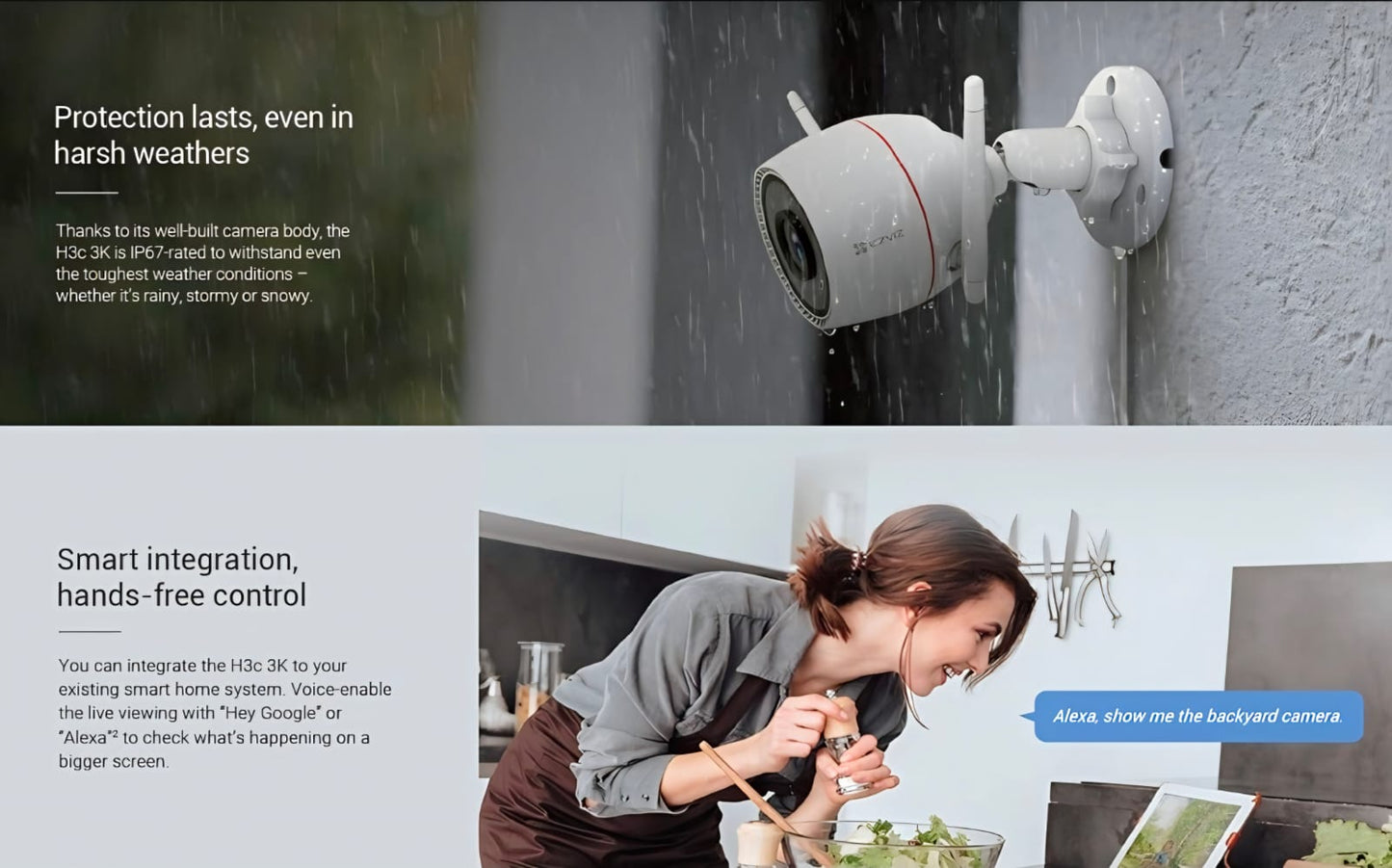 EZVIZ H3C 3K (5MP) Wi-Fi AI Colour Night Smart Home Outdoor Camera