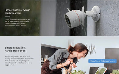 EZVIZ H3C 3K (5MP) Wi-Fi AI Colour Night Smart Home Outdoor Camera