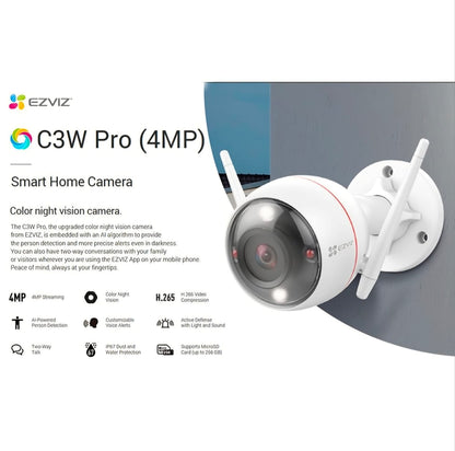 EZVIZ C3W Pro 4MP 2K WiFi Outdoor Security Camera with Colour Night Vision