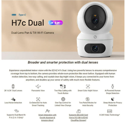 EZVIZ H7C Dual 2K+ Patrol Mode Pan/Tilt WiFi Indoor Camera