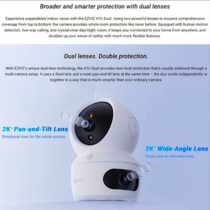 EZVIZ H7C Dual 2K+ Patrol Mode Pan/Tilt WiFi Indoor Camera