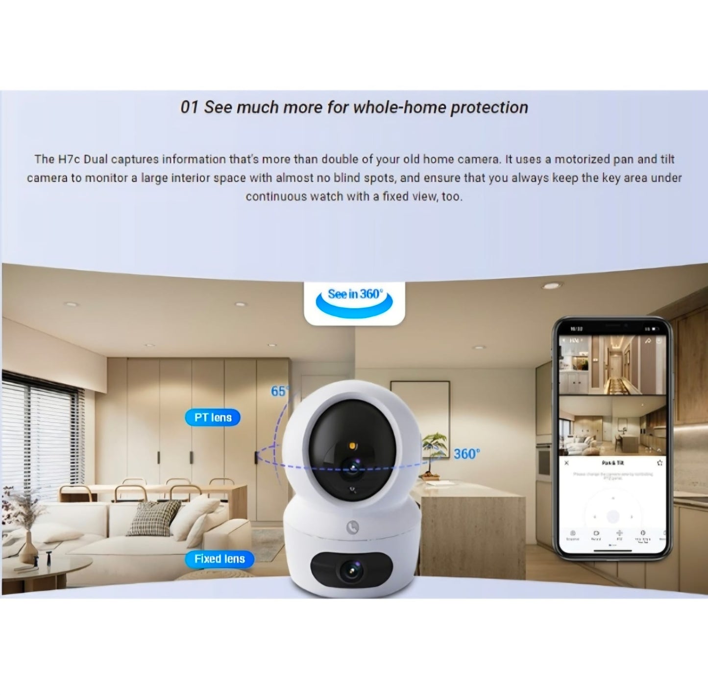 EZVIZ H7C Dual 2K+ Patrol Mode Pan/Tilt WiFi Indoor Camera