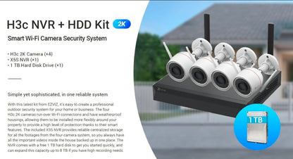 EZVIZ Smart Home 8ch NVR/ 4 Camera 2K Kit with 1TB HDD