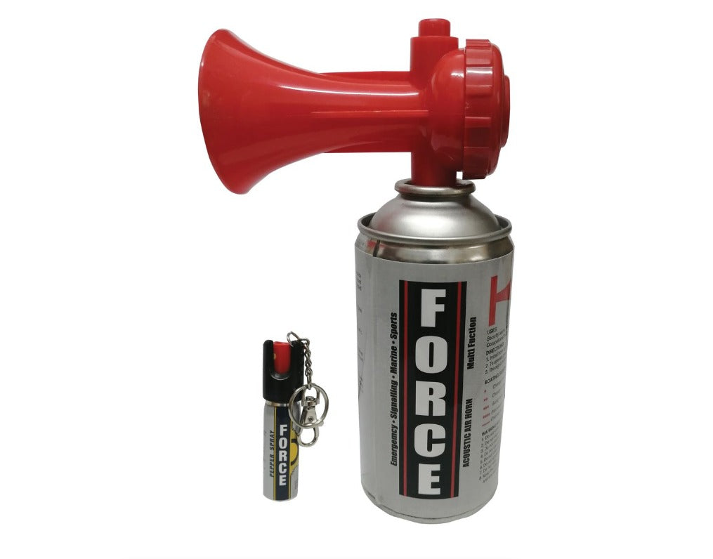 Force Combination Kit - 250ml Air Horn plus 25ml Pepper Spray Keyring